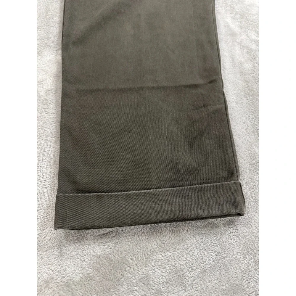 Eddie Bauer Chino Pants Mens 38x30 Green Classic Fit Pleated Wrinkle Resistant - Picture 6 of 16